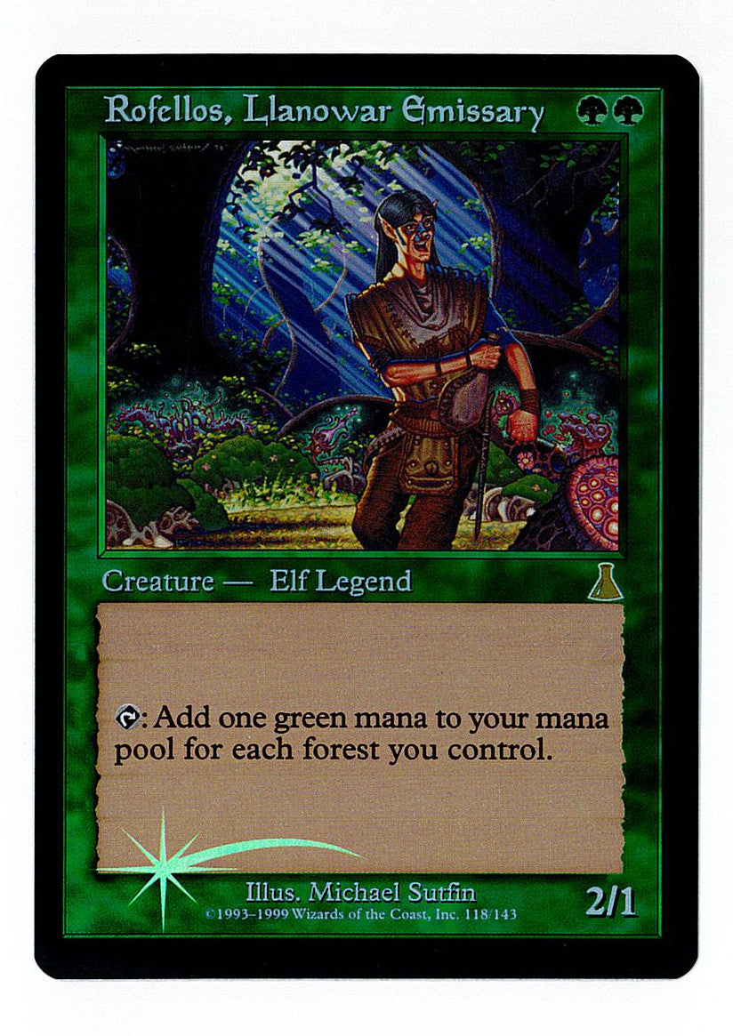 (英) 【Foil】 ラノワールの使者ロフェロス / Rofellos, Llanowar Emissary 【UDS】 No.118 NM